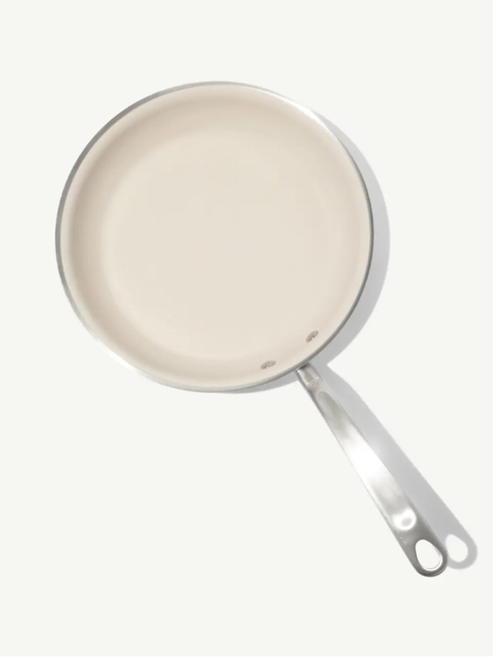 NWT Made In Cream Ceramic Nonstick Frying Pan with Stainless Handle